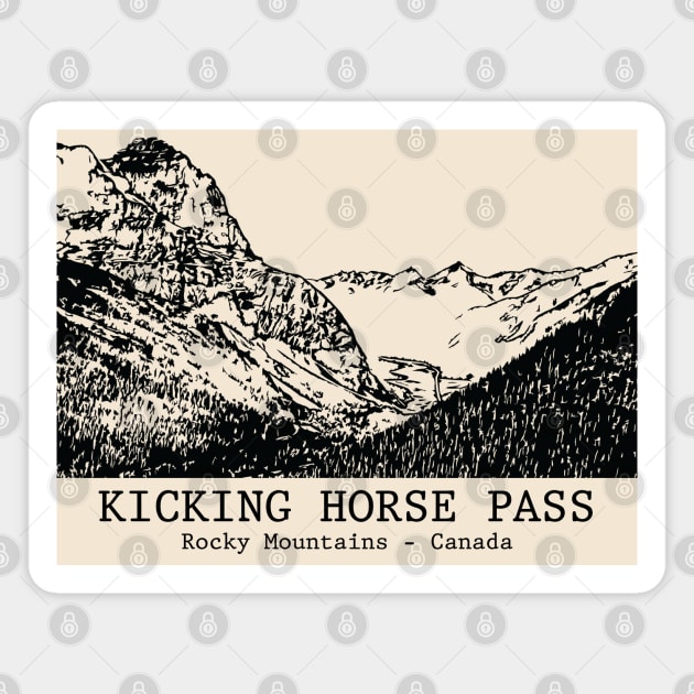 Kicking Horse Pass - Rocky Mountains Magnet by Lakeric